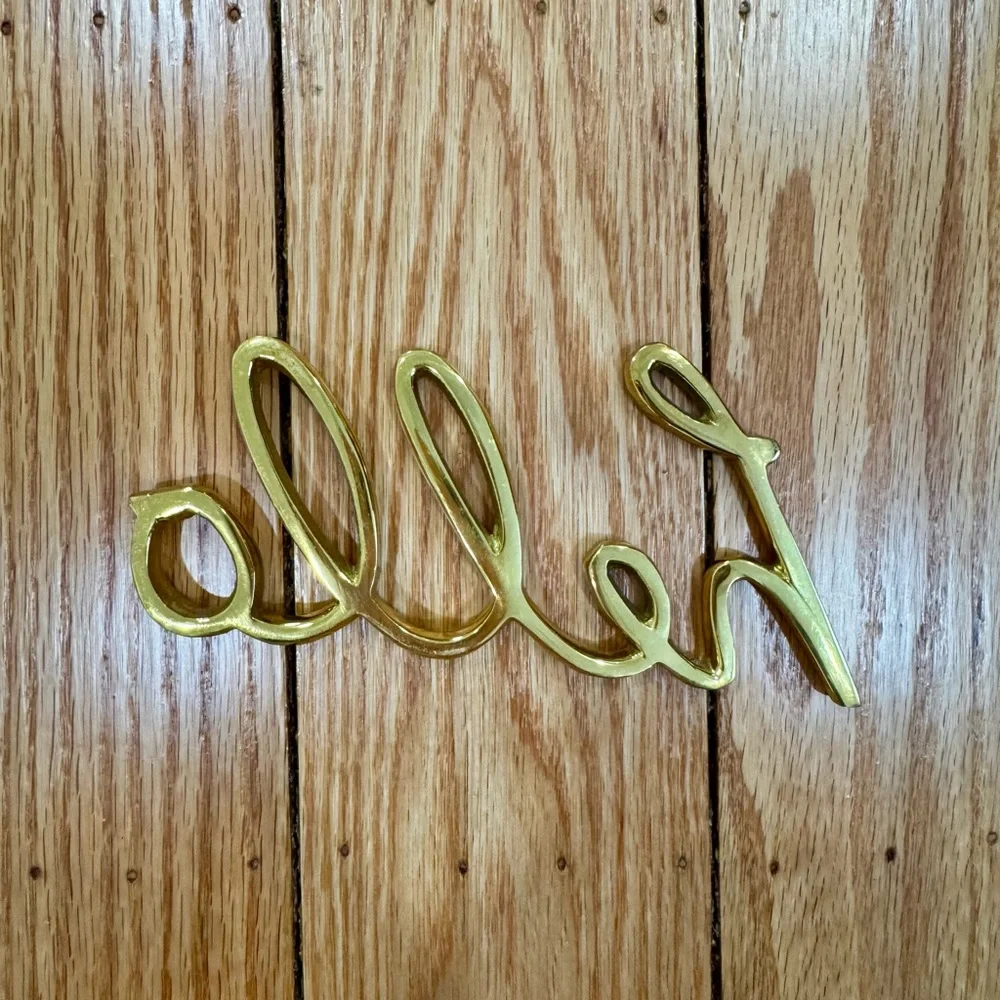 West Elm Gold Script 'Hello' Accent